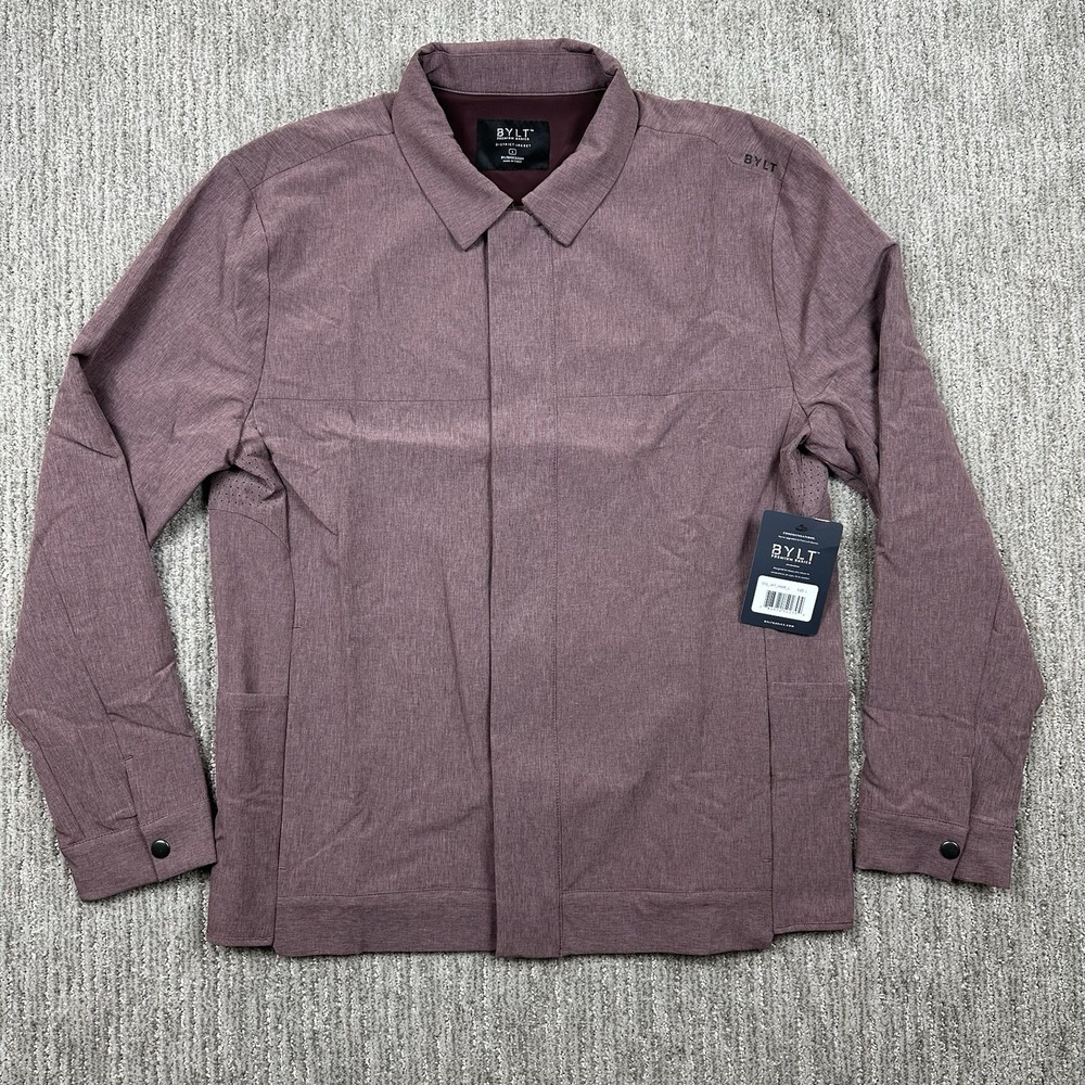 NEW BYLT District Jacket Men Large Heather Maroon Red Performance Premium Basics
